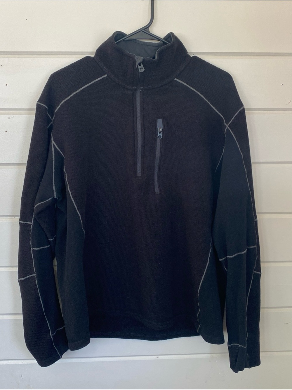 Kuhl Fleece Quarter Zip Jacket Black Men’s Size XL Pullover Hiking/campin